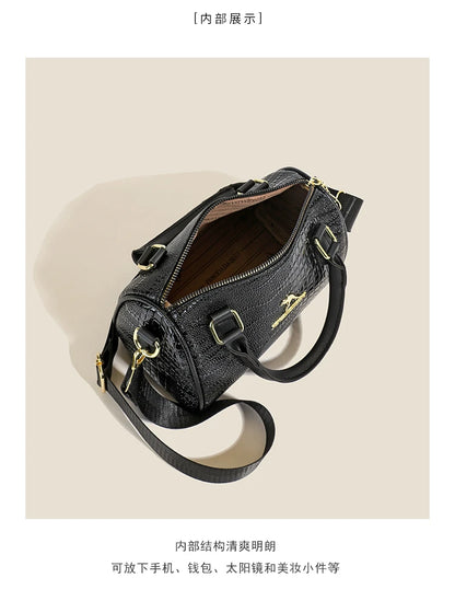 Small Handbag Women's Fashion Shoulder Crossbody Bag Solid Color Black