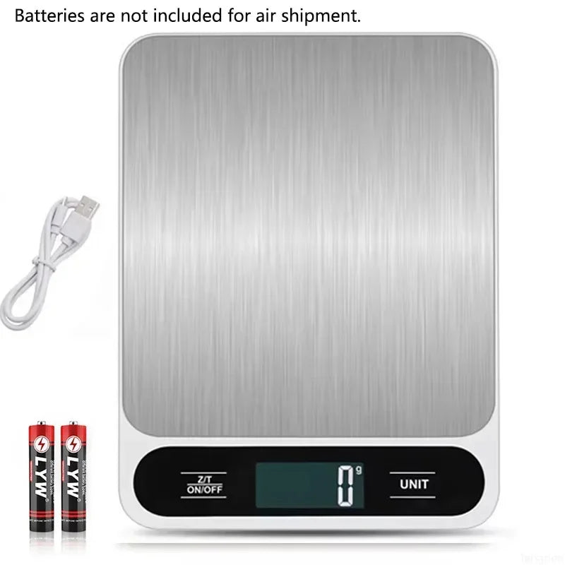 Digital Kitchen Scale – 10Kg/1g Precision USB Food & Coffee Scale | Smart Waterproof Electronic Scale for Baking, Cooking & Meal Prep