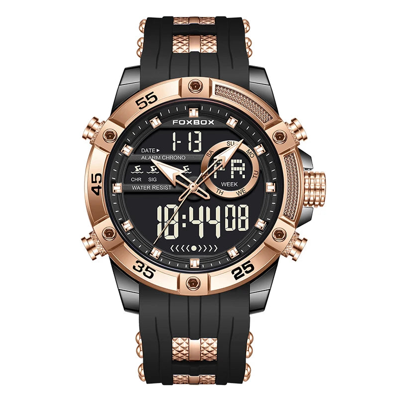 New Original FOXOBOX Brand Luxury Men Watch Military Analog Digital Watches For Men Fashion Sport Waterproof Quartz Chronograph