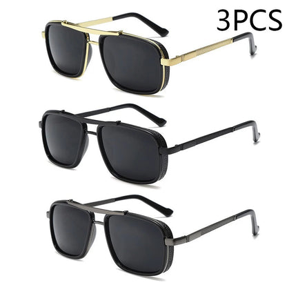 New Sunglasses Punk Sunglasses New Men's Square Uv400 Twin-beam Aviator Sunglasses RELUX.STORE