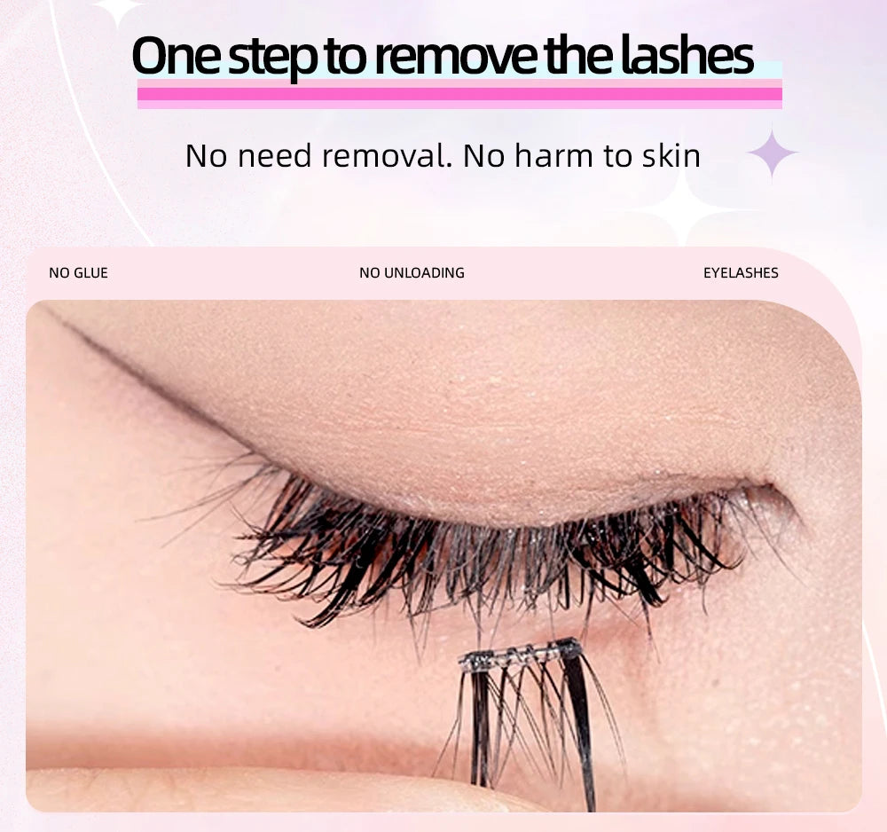 Yelix Self-adhesive Glue Free False Eyelashes Reusable DIY Segmented DIY Lashes Clusters No Glue Needed Natural Soft Lashes RELUX.STORE