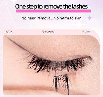 Yelix Self-adhesive Glue Free False Eyelashes Reusable DIY Segmented DIY Lashes Clusters No Glue Needed Natural Soft Lashes RELUX.STORE