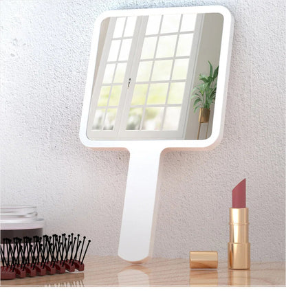 1Pcs Plastic Handle Handheld Makeup Vanity Mirror Portable Square Eyelash Extension Mirror Women Cosmetic Beauty Salon Supplies RELUX.STORE