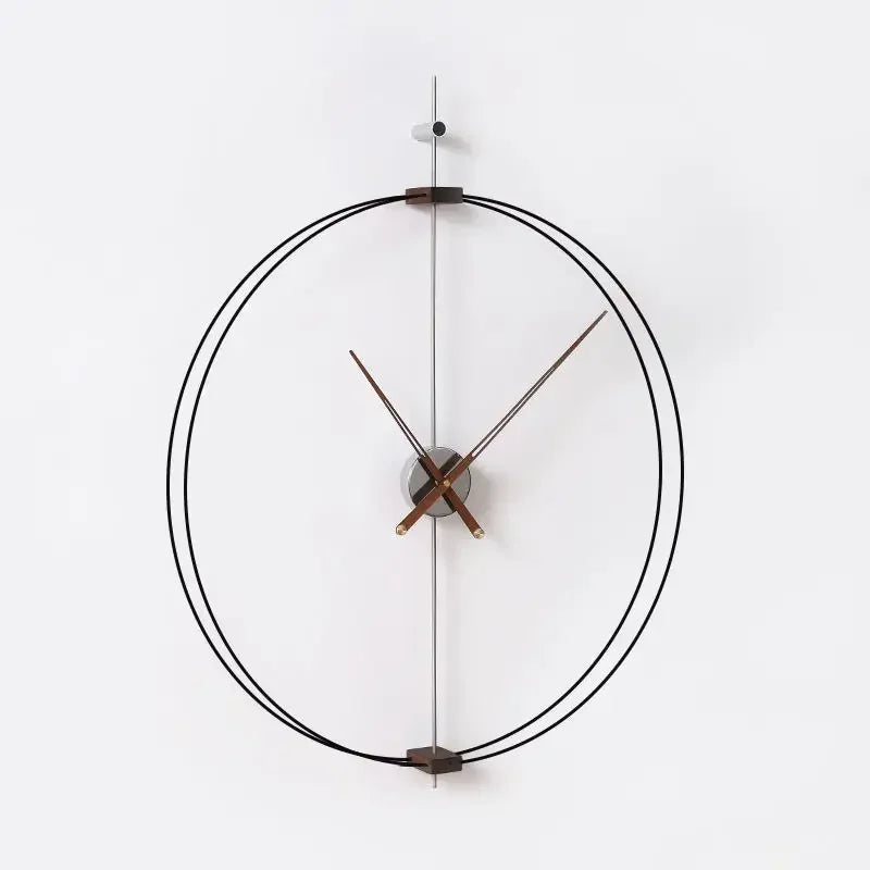 Spanish Minimalist Wall Clock Creative Luxury Living Room Art Clocks Solid Wood Pointer Large Wall Clock Silent Movement Clocks RELUX.STORE