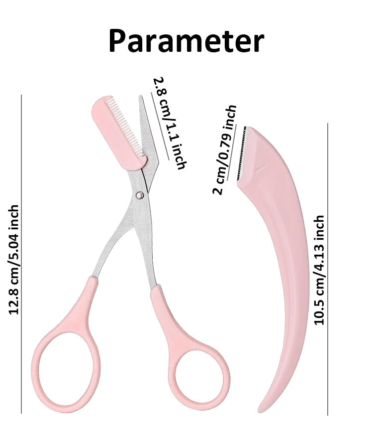 Eyebrow Trimming Knife Face Razor For Women Professional Eyebrow Scissors With Comb Brow Trimmer Scraper Accessories