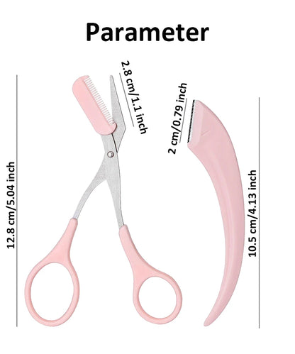 Eyebrow Trimming Knife Face Razor For Women Professional Eyebrow Scissors With Comb Brow Trimmer Scraper Accessories