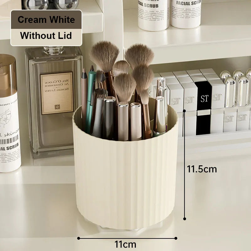 Makeup Brush Storage Box 360 Rotating Makeup Brush Holder Organizer Desktop Lipstick Powder Brush Bucket Comestic Tools Box RELUX.STORE