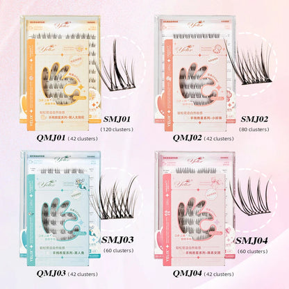 Yelix Self-adhesive Glue Free False Eyelashes Reusable DIY Segmented DIY Lashes Clusters No Glue Needed Natural Soft Lashes RELUX.STORE