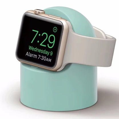 “Apple Watch Charger Stand – Durable Silicone Dock for iWatch Ultra/8/SE2/7/6/SE/4/3 (38–49mm) | Nightstand Mode Compatible | Stable Fast Charging Dock for All Apple Watch Models”