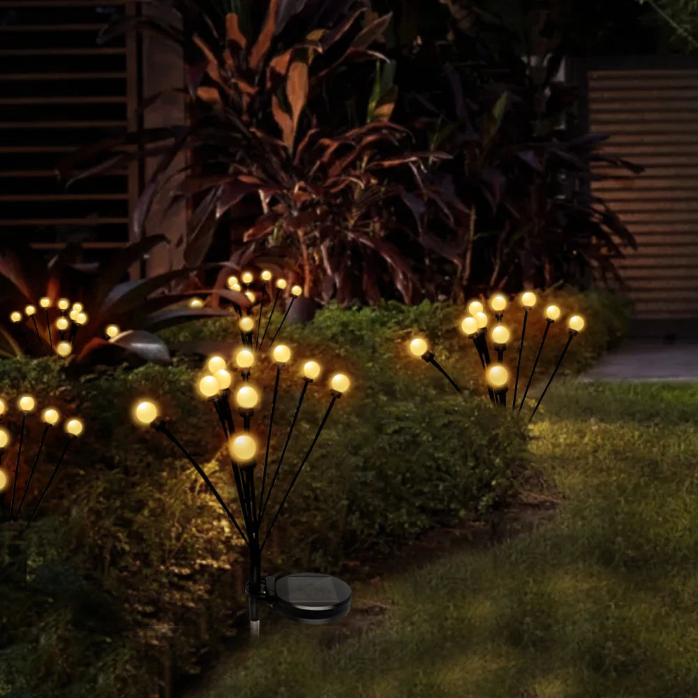 10 LED Solar Garden Lights Powered Firefly Lights Outdoor Waterproof Vibrant Garden Lights for Patio Pathway Decoration,Warm RELUX.STORE