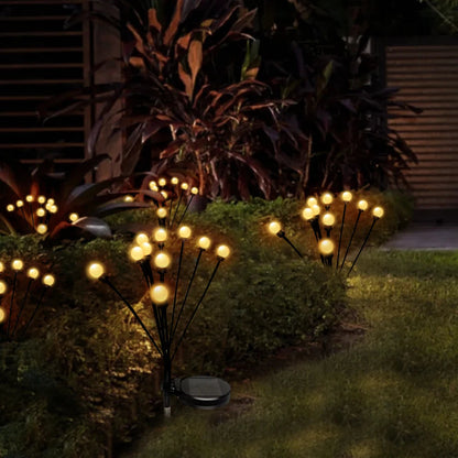 10 LED Solar Garden Lights Powered Firefly Lights Outdoor Waterproof Vibrant Garden Lights for Patio Pathway Decoration,Warm RELUX.STORE