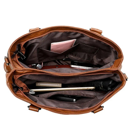 Elegant Handbag for Women High Quality Leather Top-Handle Bags Purse Ladies Shoulder Crossbody Bag Large Casual Tote 2025 Hot RELUX.STORE