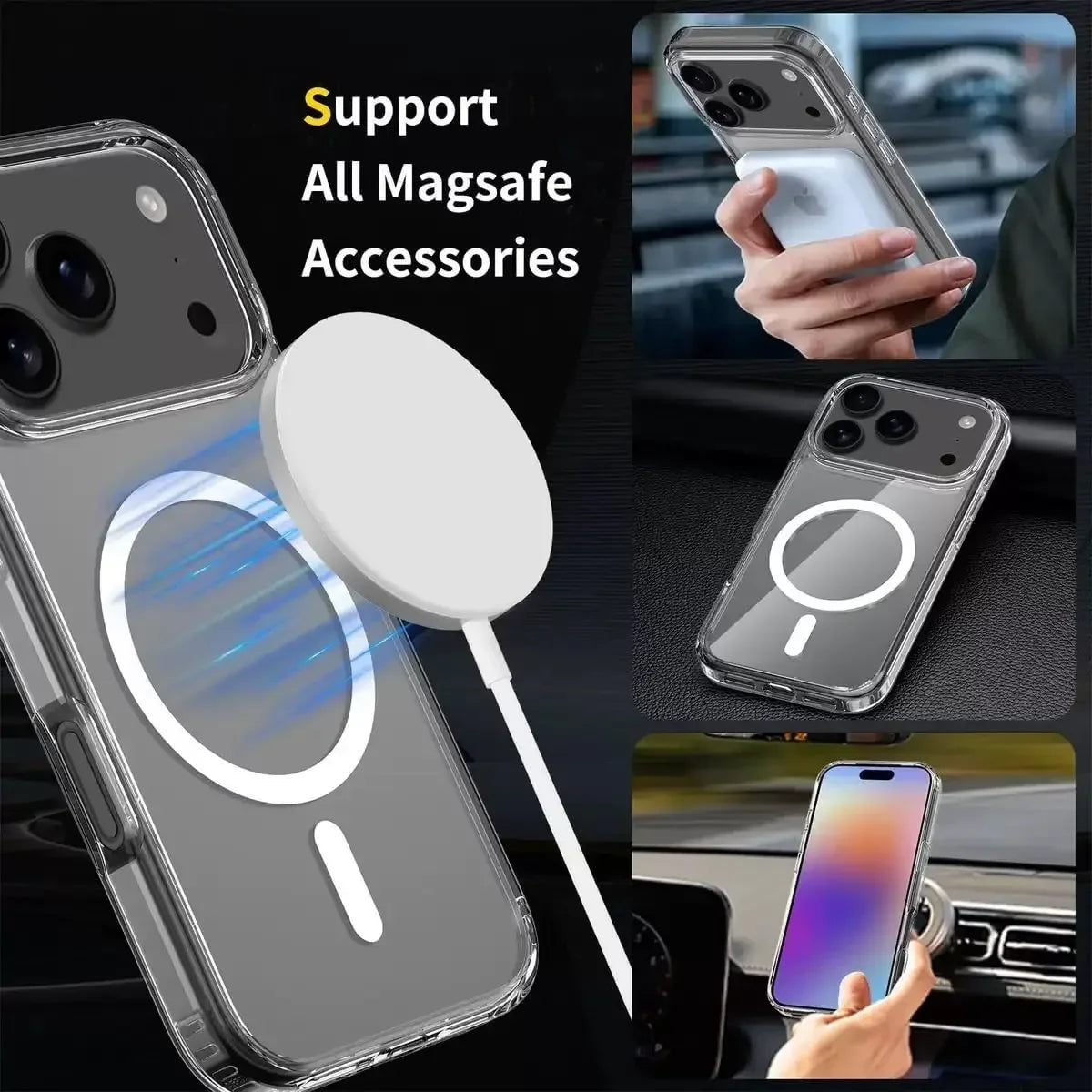 Strong Magnetic Case For iPhone 17 Pro Max/17Pro/17Air Transparent Phone Cover For iPhone 17 Suit for Magsafe Charging Shell RELUX.STORE