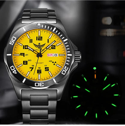 Yelang V1019 Brand 44MM Men Watch NH36 100M PROFESSIONAL WATERPROOF Deep Diving Mechanical Automatic Watch Sapphire Lens Reloj