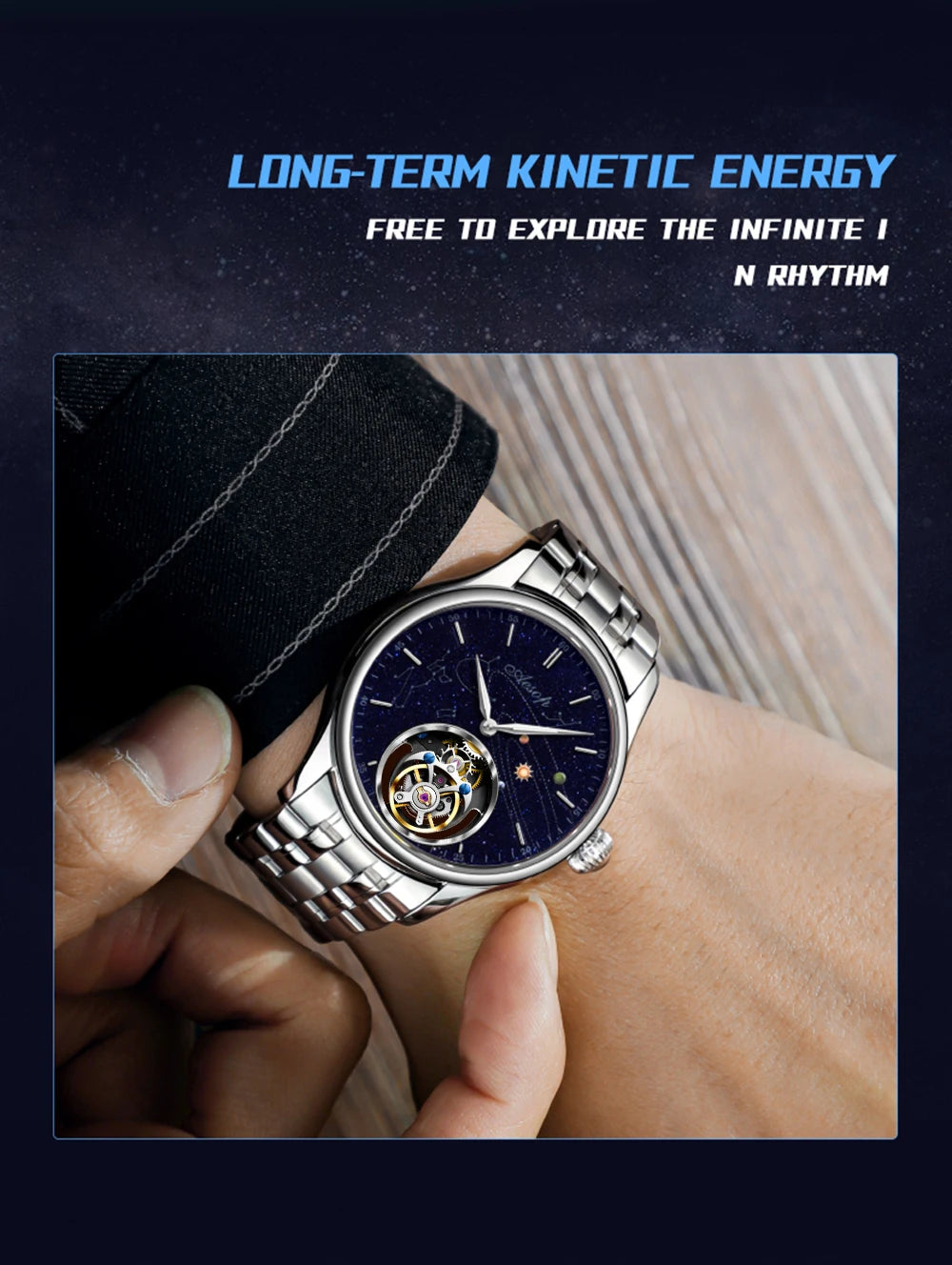 AESOP Mens Luxury Real Flying Tourbillon Mechanical Sapphire Waterproof Watch Skeleton Watches for Men Wristwatches Male 2025 A