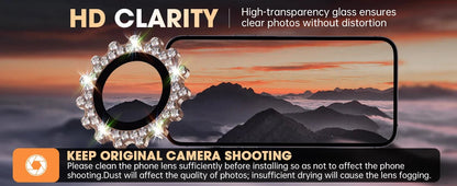 2-3Pcs Bling 3D Metal Gear Design Diamond Camera Lens Glass Protector For IPhone 16 17 Pro Max 16Plus Case Friendly Rings RELUX.STORE