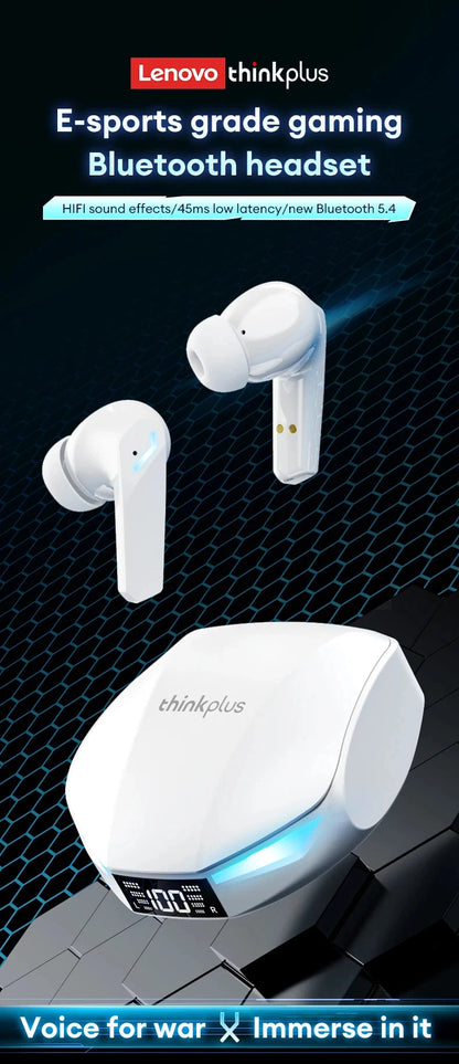 Lenovo XT53 Wireless Upgrade Bluetooth 5.4 Earphones Ultra Long Endurance Low Latency Gaming Headset LED Digital Display Earbuds RELUX.STORE