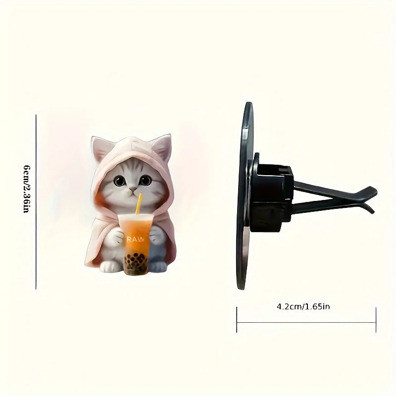 Cute cat acrylic car aromatherapy, long-lasting fragrance, vent clip, decorative and aromatherapy RELUX.STORE