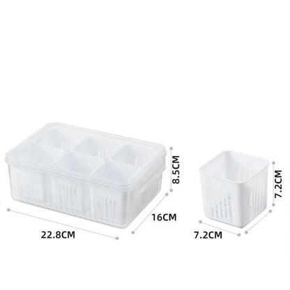 Refrigerator Food Drain Fresh-keeping Box Ginger Garlic Onion Pepper Storage Box Fruit Vegetable Drain Basket Kitchen Organizer