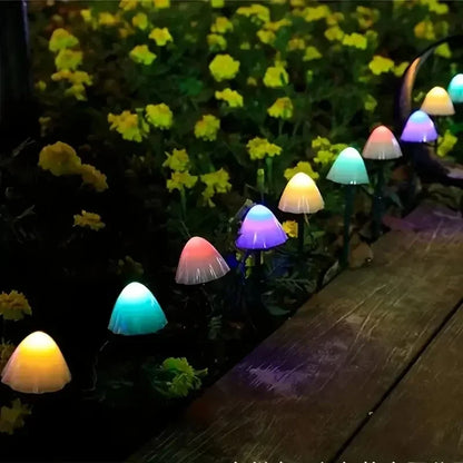 10 LED Solar Mushroom Lights Outdoor Waterproof Decorative Street Lights for Lawn Garden Patio Christmas Holiday Decoration