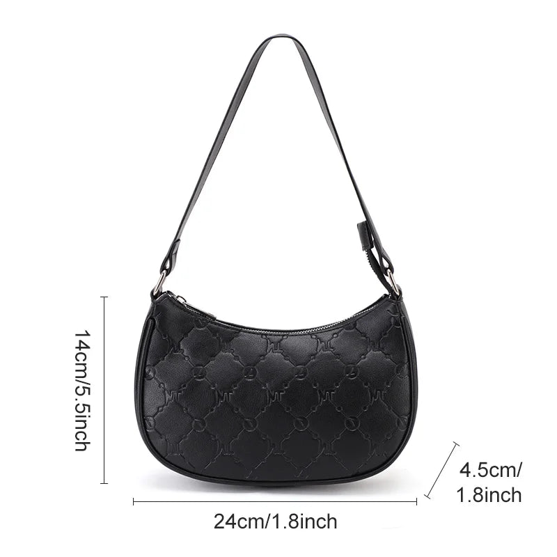 TINYAT Female Moon Bag Leather Shoulder Messenger Bag for Women Hand Bag Luxury Design Lightweight Party Ready Daily Use
