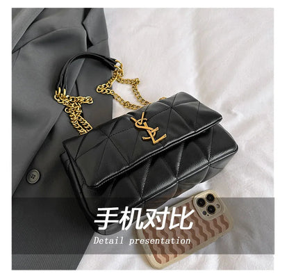 New Xiaoxiangfeng diamond grid chain bag, stylish and versatile, large capacity diagonal span small square bag RELUX.STORE