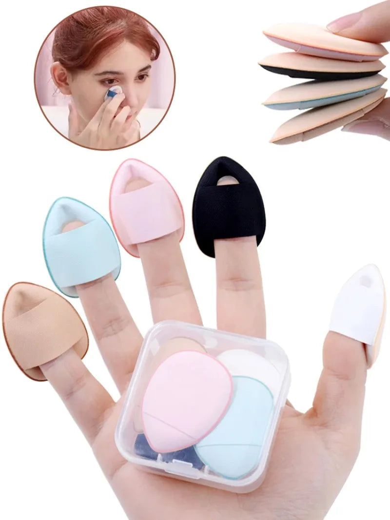 5/10Pcs Mini Finger Puff Foundation Small Air Cushion Powder Sponge Face Concealer BB Cream Cosmetic Applicator Makeup Tools RELUX.STORE