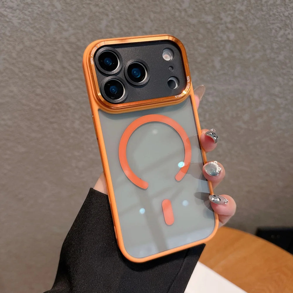 Transparent Magnetic Phone Case For iPhone 17 16 15 14 13 12 11 Pro Max Plus 17Air Metal Lens Protection Shockproof Hard Cover RELUX.STORE