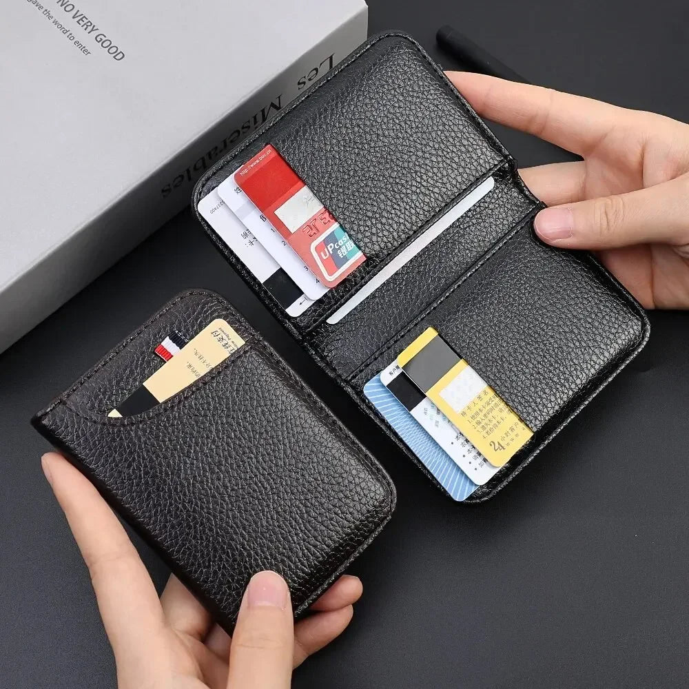 Portable Super Slim Soft Wallet for Men PU Leather Mini ID Credit Card Wallet Purse Card Holders Wallet Thin Small Short Wallets RELUX.STORE