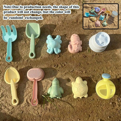 11/5/1 PCS Beach Sand Play Water Set Folding Bucket Summer Toys for Children Kids Outdoor Game Sandbox Accessories Color Random - RELUX.STORE