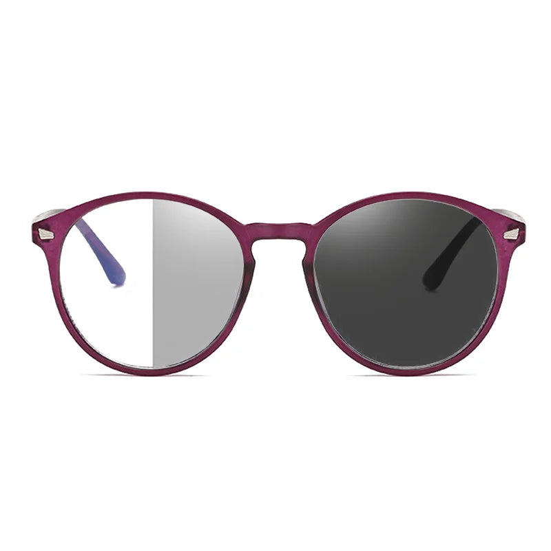 Photochromic Anti Blue Rays Computer Glasses Women Vintage Round Frame Gaming Glasses Men Anti Eyestrain Light Blocking Eyewear RELUX.STORE