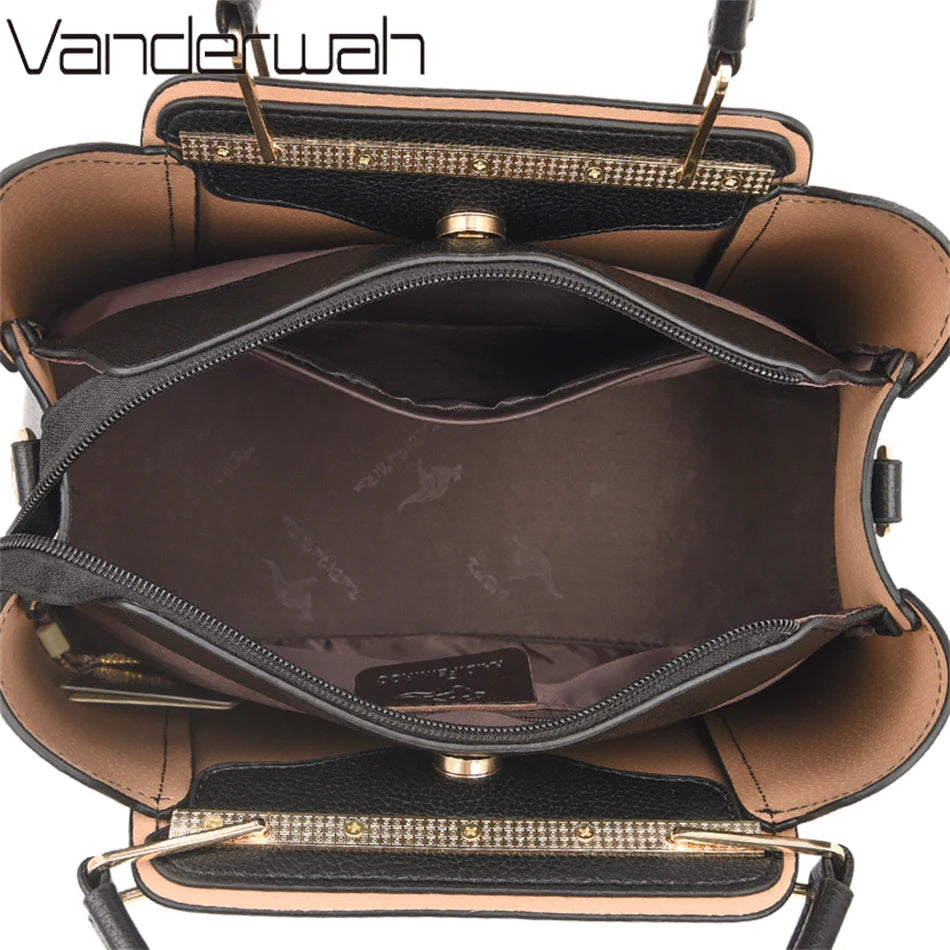 2024 Luxury Women Designer 3 Layers Shoulder Crossbody Sac Ladies Large Capacity Leather Handbags Shopper Brand Messenger Totes RELUX.STORE