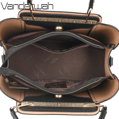 2024 Luxury Women Designer 3 Layers Shoulder Crossbody Sac Ladies Large Capacity Leather Handbags Shopper Brand Messenger Totes RELUX.STORE