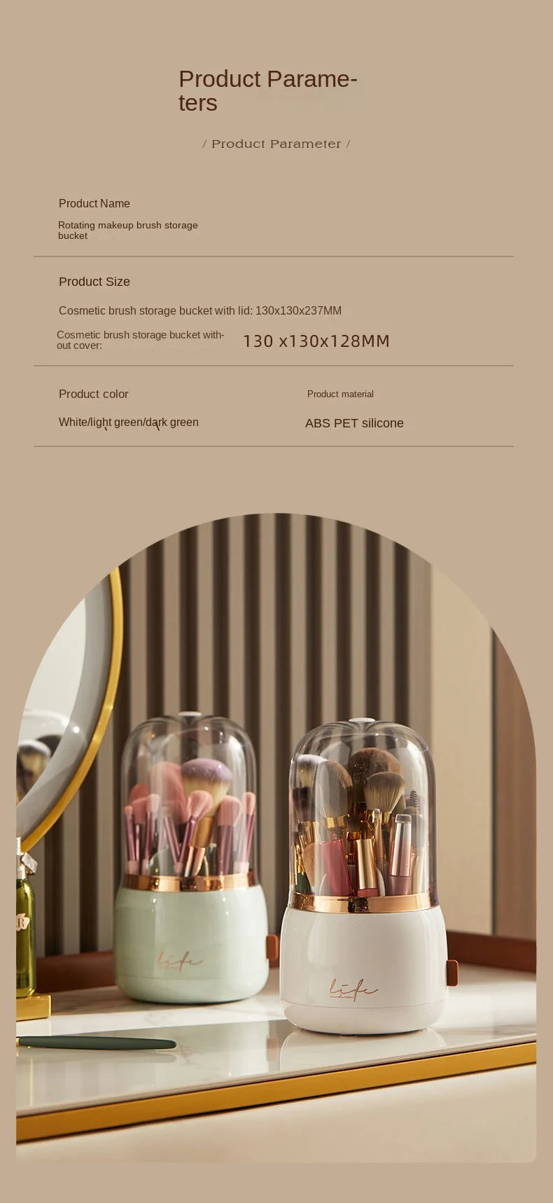 360° Rotating Makeup Organizer Brush Holder Cosmetic Storage Box Pen Case Lipstick Organizer - Clear Plastic Makeup Storage RELUX.STORE
