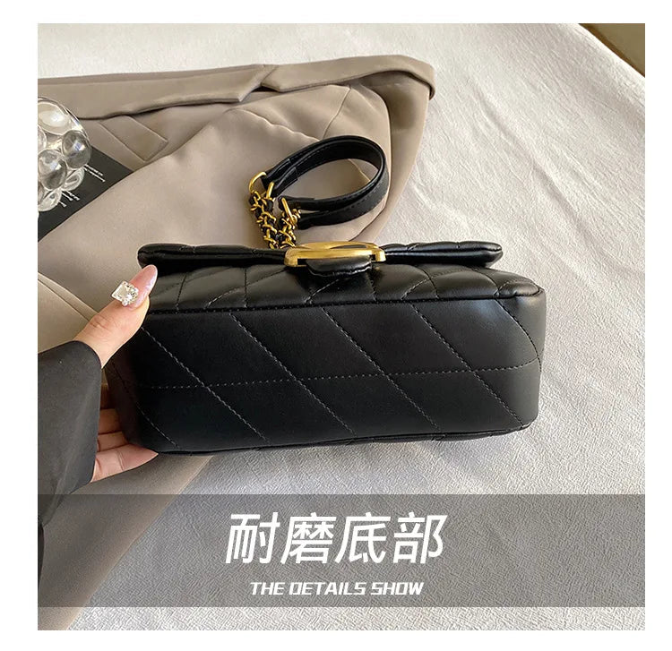 Luxury Fashion Women's Chain Handbag PU Leather Girls Shoulder Messenger Bag Brand lightweight Commuting Bag Tassel Square Bag RELUX.STORE