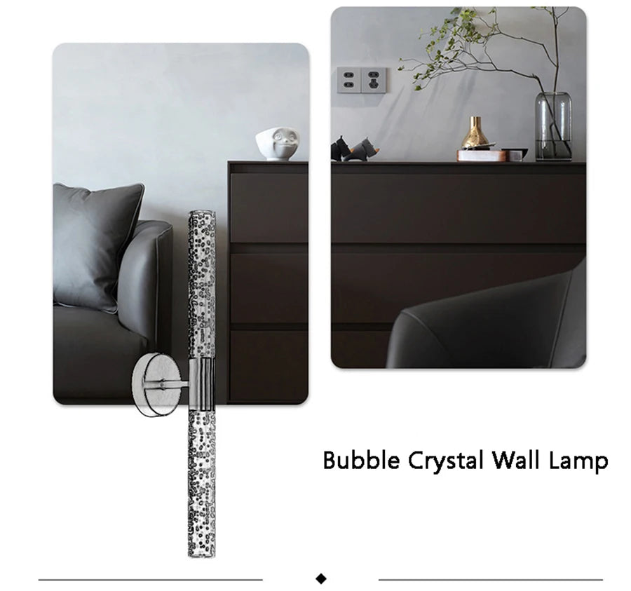 Nordic Bubbles Crystal Rod LED Wall Lamp Bedroom Bedside Living Room Wall Light Aisle Interior Home decoration AC85-265V