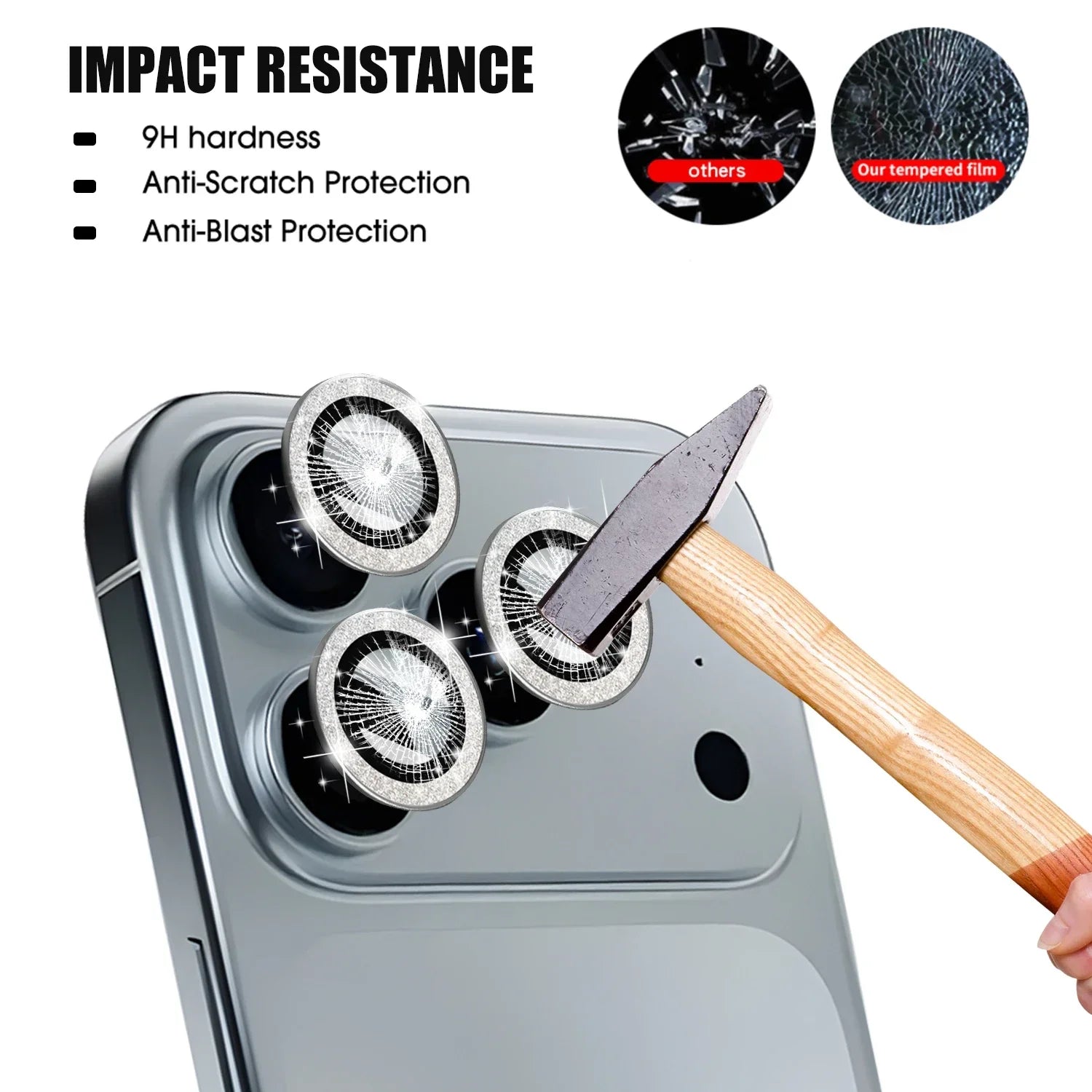 For iPhone 17 Pro Max 17Air 16 Metal Glitter Bling Lens Film HD Glass Camera Protective Cap For iPhone15 Camera Protector Ring RELUX.STORE