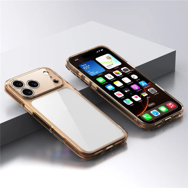 Luxury Hybrid Transparent Shockproof Phone Case For iPhone 17 Pro Max 17 Air 17Pro Max Clear Hard Acrylic Protective Back Cover RELUX.STORE