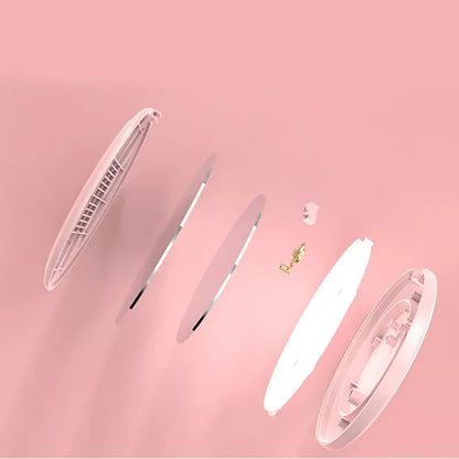 Personalized Small LED Light Cosmetic 2 Side Folding Makeup Compact Pocket Mirror Women Luminous Effect Pink White Mini Mirror