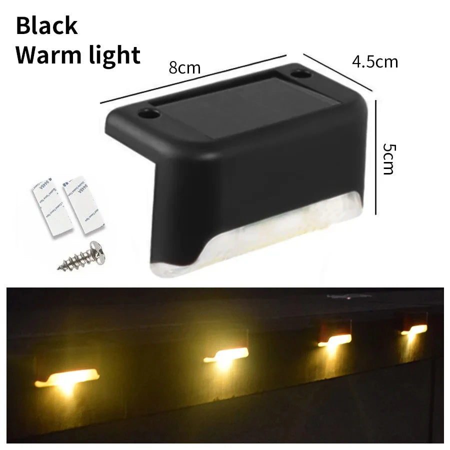 1-8 Pack Led Solar Step Lights Outdoor Fence Garden Lamp for Stairs Yard Patio Pathway Deck 3 Colors Waterproof RGB Sunlight RELUX.STORE