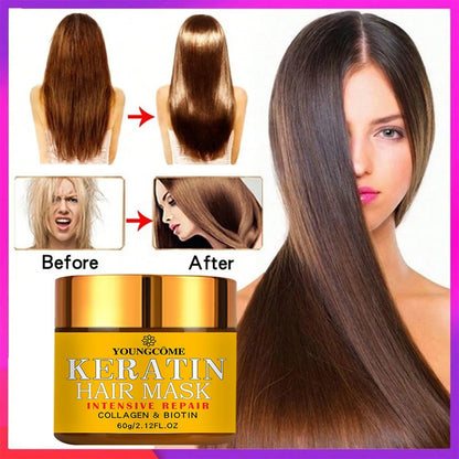 Hair Repairs Hair Mask Biotin Collagen Keratin Treatment Hairs Conditioner Hair Essential Oil Nourishing for Dry Damaged RELUX.STORE