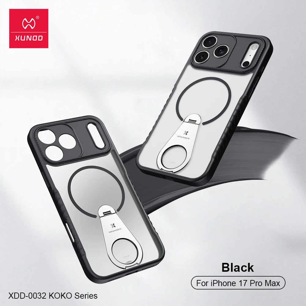 Xundd for iPhone 17 Pro Max 17 Pro 17 Air Magnetic Case with Kickstand,360° Fully Adjustable Stand Matte Transprent Phone Case RELUX.STORE