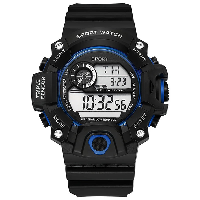 YIKAZE Men's LED Digital Watch Men Sport Watches Fitness Electronic Watch Multifunction Military Sports Watches Clock Kids Gifts