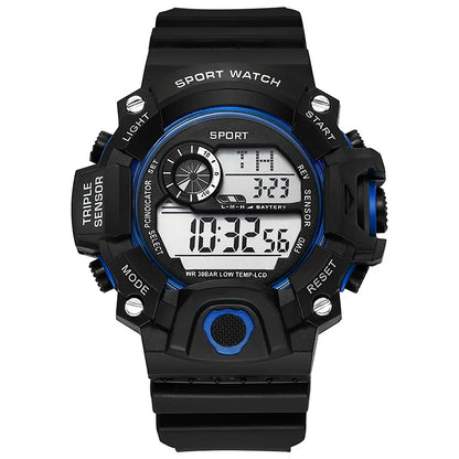 YIKAZE Men's LED Digital Watch Men Sport Watches Fitness Electronic Watch Multifunction Military Sports Watches Clock Kids Gifts