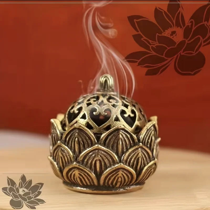 1pc Hollow Lotus Incense, Burner Hollow Incense Serving Tea Table Ornament, Mini Incense Burner RELUX.STORE