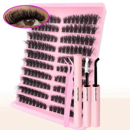 DIY Eyelash Extension Kit Individual Lashes Cluster Mix Lash Clusters with Lash Bond and Seal and Lash Accessories RELUX.STORE