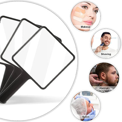 1Pcs Plastic Handle Handheld Makeup Vanity Mirror Portable Square Eyelash Extension Mirror Women Cosmetic Beauty Salon Supplies RELUX.STORE