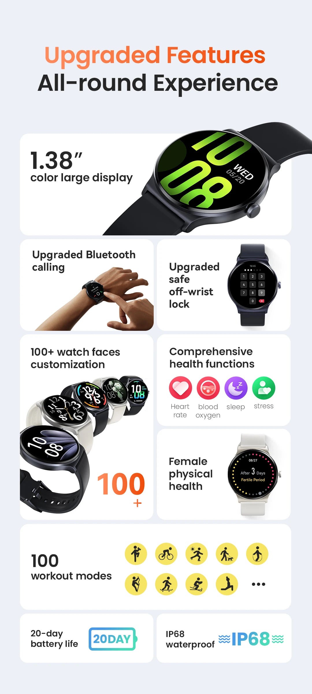 HAYLOU Solar Lite Smart Watch Bluetooth Calling Smartwatch Heart Rate Blood Oxygen Monitoring Sleep Stress Testing Sport Watch