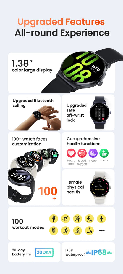 HAYLOU Solar Lite Smart Watch Bluetooth Calling Smartwatch Heart Rate Blood Oxygen Monitoring Sleep Stress Testing Sport Watch