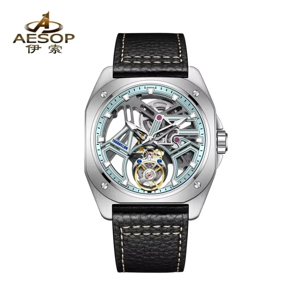 AESOP Tourbillon Watches For Men Mechanical Fashion Watch Waterproof Skeleton Tourbillon Movement Sapphire Mirror Official Store